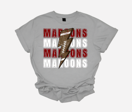 Maroons football lightning bolt T-shirt